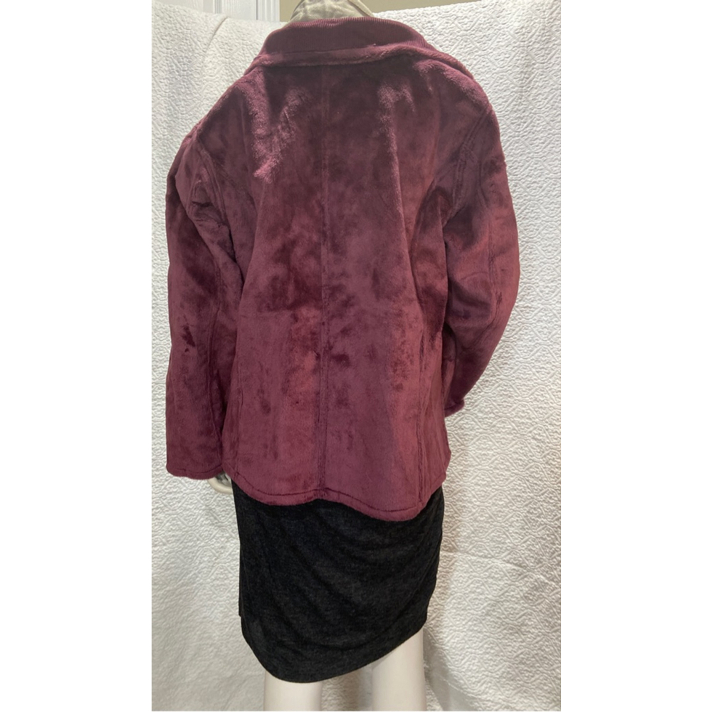 QVC NWOT Reversible‎ Corduroy Fleece Jacket Button Down jacket S XL purple - Picture 6 of 9